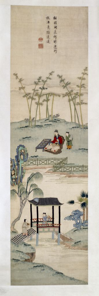 图片[1]-Gu Embroidery Xiangguo Happy Picture Axis-China Archive